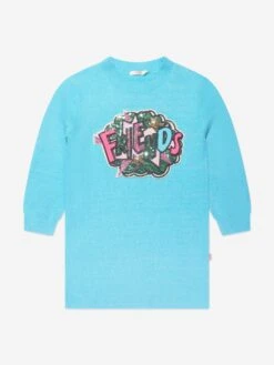 Billieblush Girls Knitted Dress In Blue