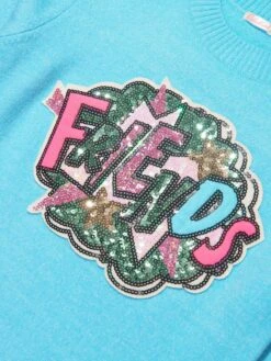 Billieblush Girls Knitted Dress In Blue 8 Billieblush Girls Knitted Dress In Blue -Monna Clothing Shop BILA3067 77S 3