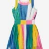 Billieblush Girls Striped Crepe Dress In Multicolour 1 Billieblush Girls Striped Crepe Dress In Multicolour -Monna Clothing Shop BILS4008 WHITE 1