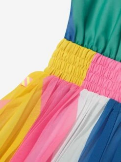 Billieblush Girls Striped Crepe Dress In Multicolour -Monna Clothing Shop BILS4008 WHITE 4