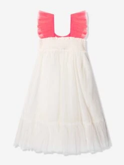 Billieblush Girls Sequinned Tulle Dress In White -Monna Clothing Shop BILS4072 WHITE 2