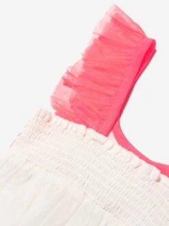 Billieblush Girls Sequinned Tulle Dress In White -Monna Clothing Shop BILS4072 WHITE 4