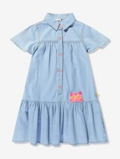Billieblush Girls Light Denim Shirt Dress In Blue