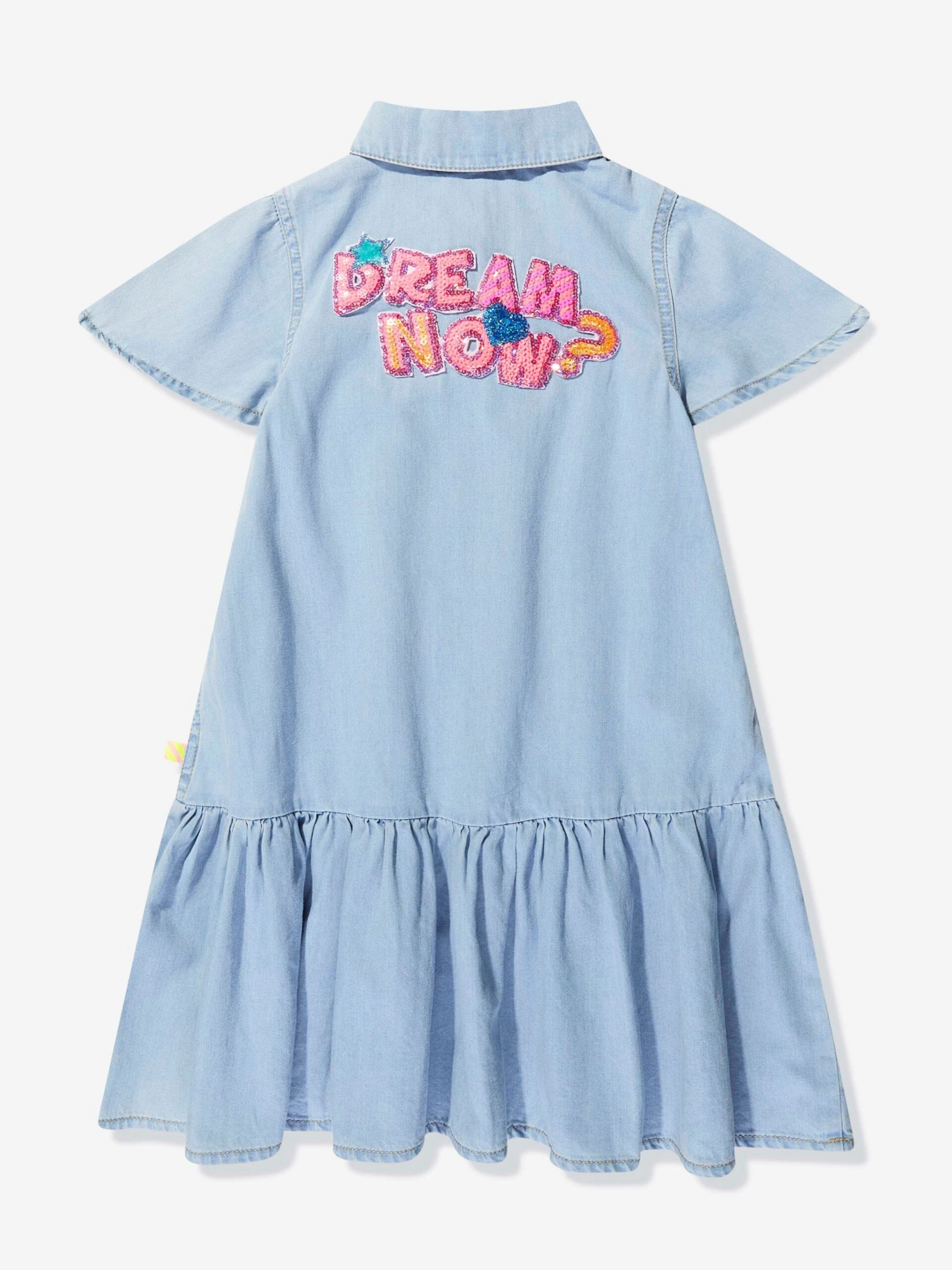 Billieblush Girls Light Denim Shirt Dress In Blue 5 Billieblush Girls Light Denim Shirt Dress In Blue - Image 3