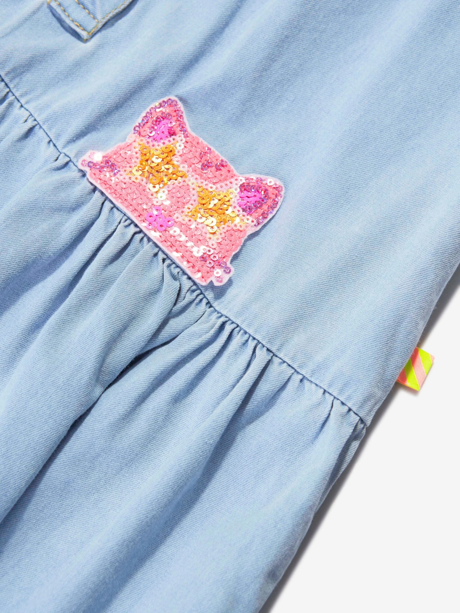 Billieblush Girls Light Denim Shirt Dress In Blue 6 Billieblush Girls Light Denim Shirt Dress In Blue - Image 4