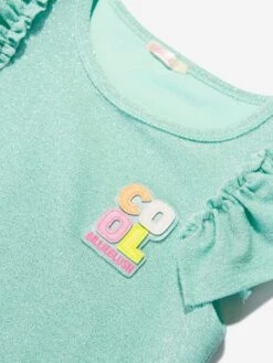 Billieblush Girls Glittery Dress In Green -Monna Clothing Shop BILS4075 BEACH GLASS 4