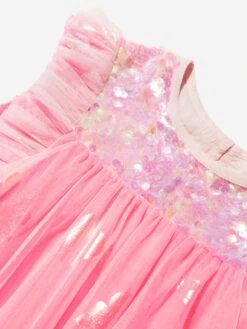 Billieblush Girls Sequinned Tulle Dress In Pink -Monna Clothing Shop BILS4077 PINK PALE 3