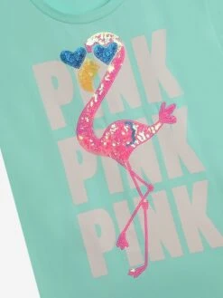 Billieblush Girls T-Shirt Dress In Green -Monna Clothing Shop BILS4083 BEACH GLASS 3