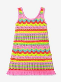 Billieblush Girls Crocheted Dress In Multicolour