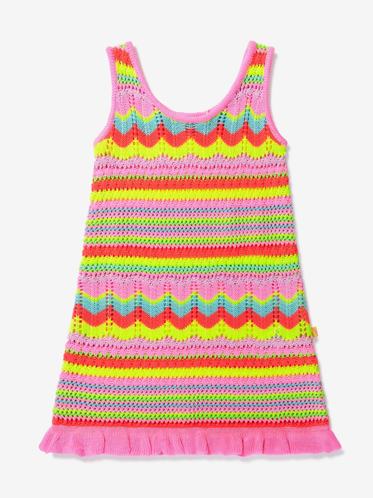 Billieblush Girls Crocheted Dress In Multicolour 3 Billieblush Girls Crocheted Dress In Multicolour