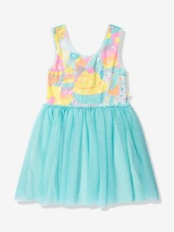 Billieblush Girls Dress With Glitter Crown In Blue -Monna Clothing Shop BILS4130 BLUE DISH 1