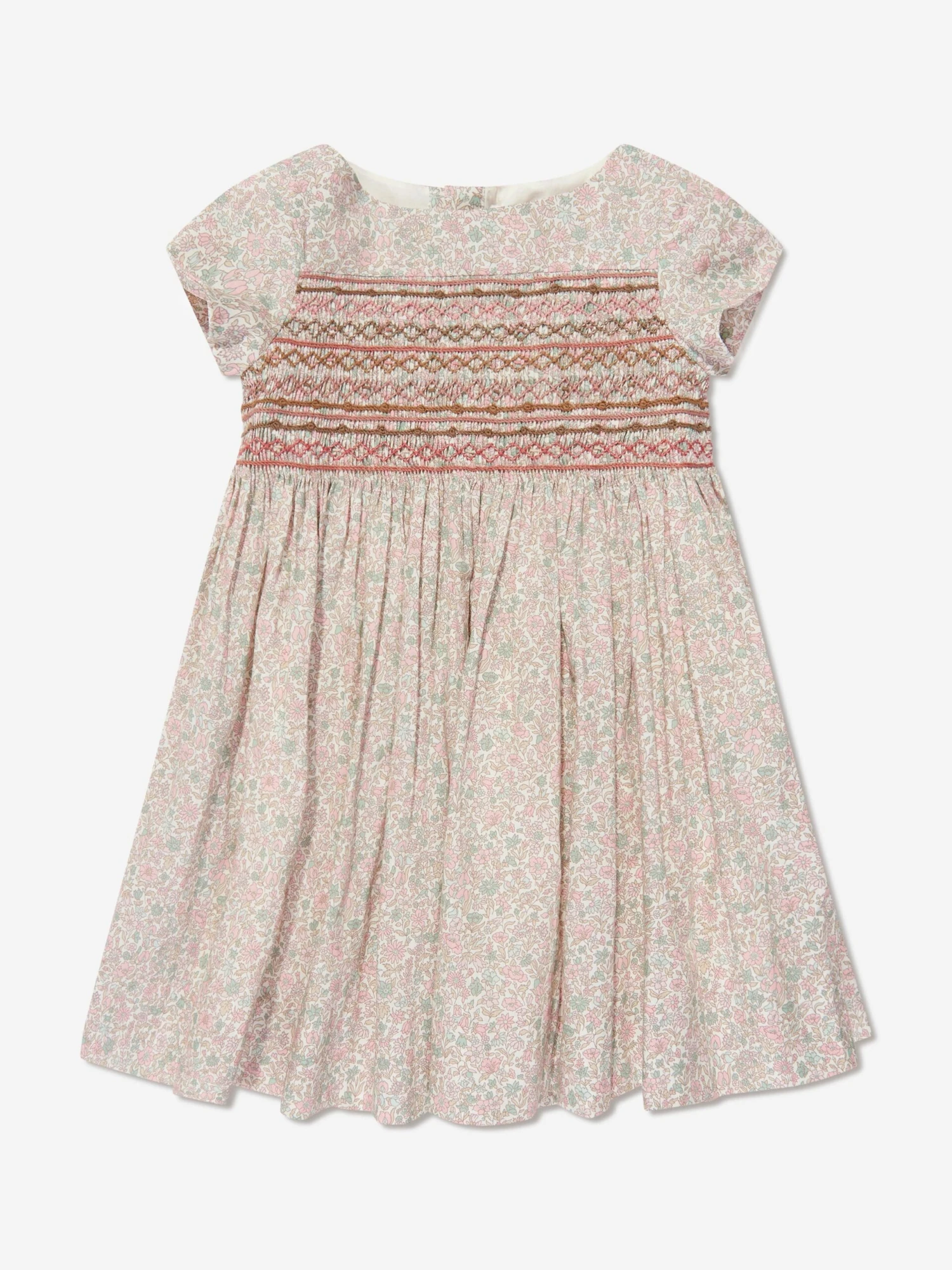 BONPOINT Girls Duchesse Floral Dress In Pink 3 BONPOINT Girls Duchesse Floral Dress In Pink