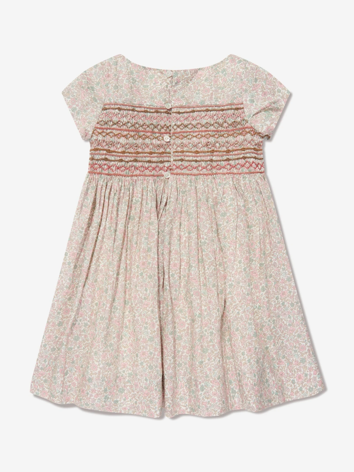 BONPOINT Girls Duchesse Floral Dress In Pink 5 BONPOINT Girls Duchesse Floral Dress In Pink - Image 3