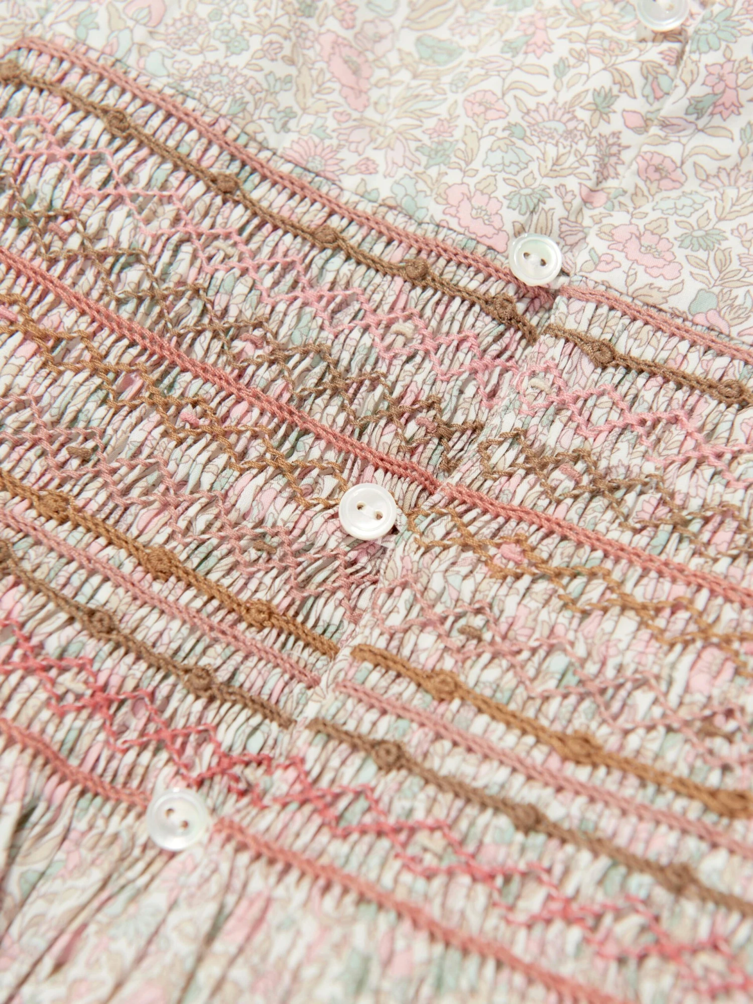 BONPOINT Girls Duchesse Floral Dress In Pink 8 BONPOINT Girls Duchesse Floral Dress In Pink - Image 6