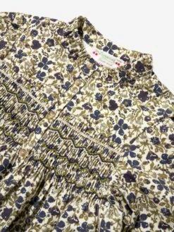 BONPOINT Girls Tamsin Smocked Dress In Beige -Monna Clothing Shop BONA3041 560A 3