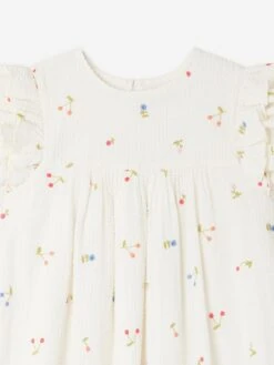 BONPOINT Girls Florentine Dress In White 7 BONPOINT Girls Florentine Dress In White -Monna Clothing Shop BONS4013 BLANC LAIT 3