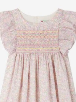 BONPOINT Girls Floral Fiorella Dress In Multicolour -Monna Clothing Shop BONS4042 FL ROSE FARD 3