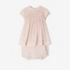 BONPOINT Baby Girls Smocked Joyful Dress In Pink 1 BONPOINT Baby Girls Smocked Joyful Dress In Pink -Monna Clothing Shop BONS4059 FL ROSE PETALE 1