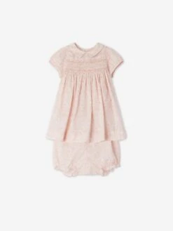 BONPOINT Baby Girls Smocked Joyful Dress In Pink