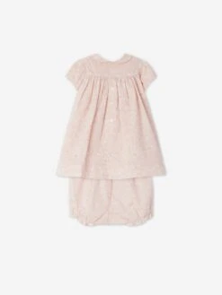 BONPOINT Baby Girls Smocked Joyful Dress In Pink -Monna Clothing Shop BONS4059 FL ROSE PETALE 3