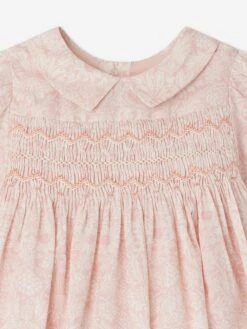 BONPOINT Baby Girls Smocked Joyful Dress In Pink -Monna Clothing Shop BONS4059 FL ROSE PETALE 4