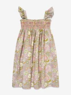 BONPOINT Girls Frances Dress In Multicolour -Monna Clothing Shop BONS4106 IMP PARME CLAIR 2