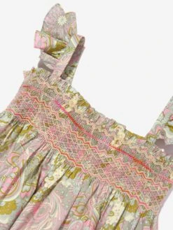 BONPOINT Girls Frances Dress In Multicolour -Monna Clothing Shop BONS4106 IMP PARME CLAIR 3