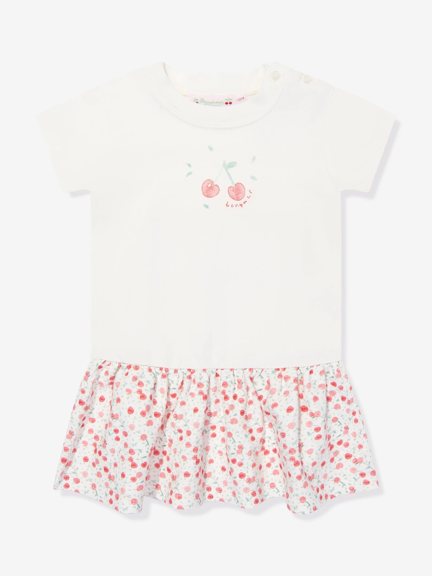 BONPOINT Baby Girls Felice T-Shirt Dress In White 3 BONPOINT Baby Girls Felice T-Shirt Dress In White