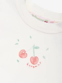 BONPOINT Baby Girls Felice T-Shirt Dress In White 8 BONPOINT Baby Girls Felice T-Shirt Dress In White -Monna Clothing Shop BONS4145 IM BLANC NATUREL 3