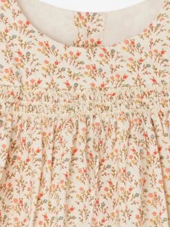 BONPOINT Baby Girls Bis Floral Dress In Beige -Monna Clothing Shop BONS4147 FL BEIGE 3