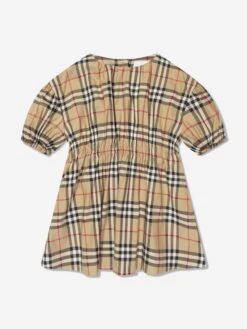 Girls Shelley Dress In Archive Beige Check