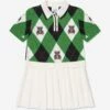 Girls Bess Argyle Dress In Green -Monna Clothing Shop BURA3029 B5283 1