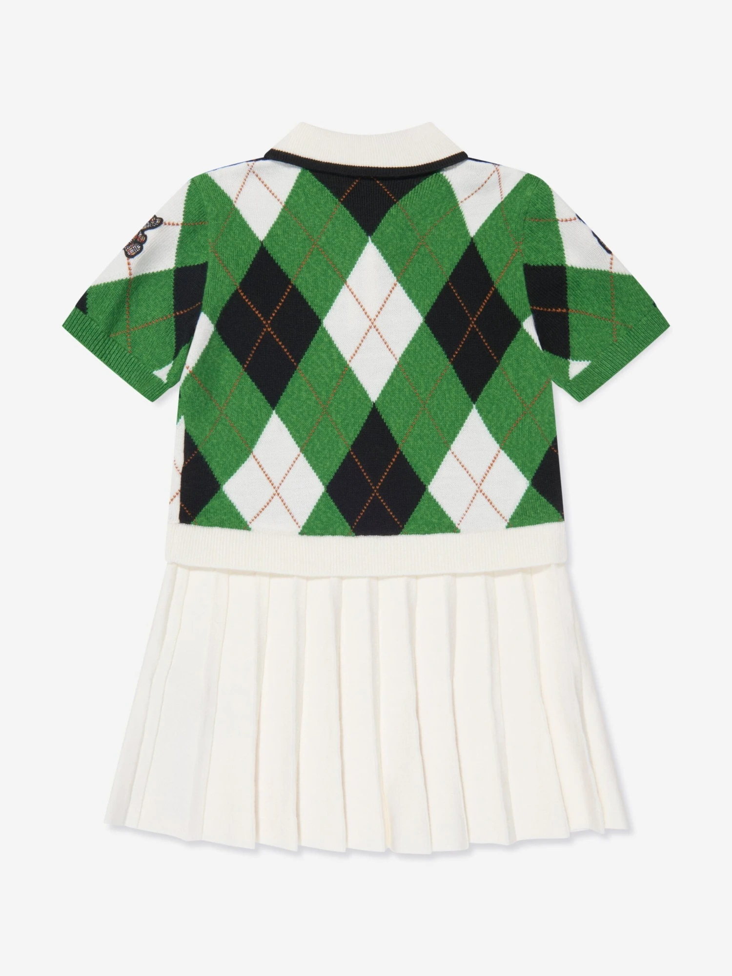 Girls Bess Argyle Dress In Green 5 Girls Bess Argyle Dress In Green - Image 3