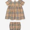 Baby Girls Geraldine Dress In Archive Beige Check -Monna Clothing Shop BURA3052 A7028 1