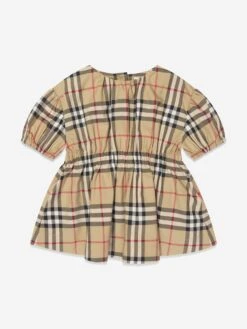 Baby Girls Shelley Dress In Archive Beige Check