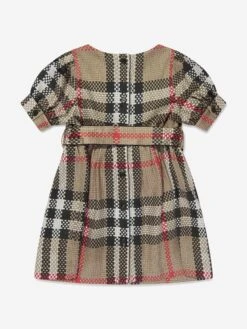 Baby Girls Mini Marva Check Dress In Archive Beige -Monna Clothing Shop BURA3111 A7168 2