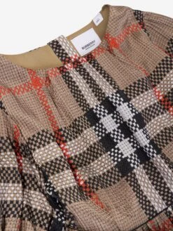 Girls Marva Check Dress In Archive Beige -Monna Clothing Shop BURA3112 A7168 3