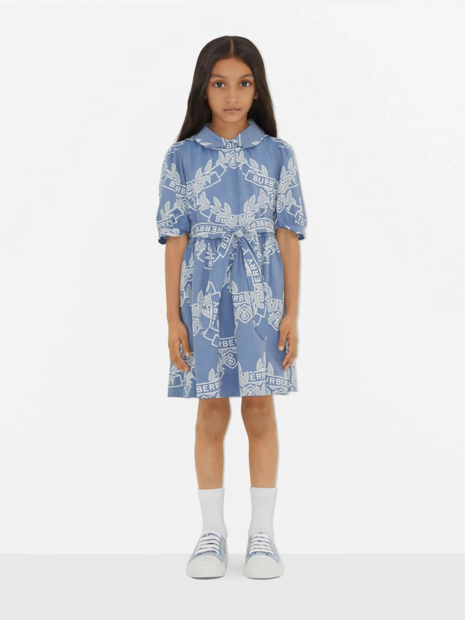 Girls Mariele Crest Dress In Blue 4 Girls Mariele Crest Dress In Blue - Image 2