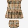Baby Girls Archive Beige Leana Dress With Knickers In Beige 1 Baby Girls Archive Beige Leana Dress With Knickers In Beige -Monna Clothing Shop BURS4037 BEIGE 1