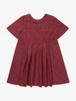 Girls Check Gia Dress In Red 9 Girls Check Gia Dress In Red -Monna Clothing Shop BURS4158 RED 2