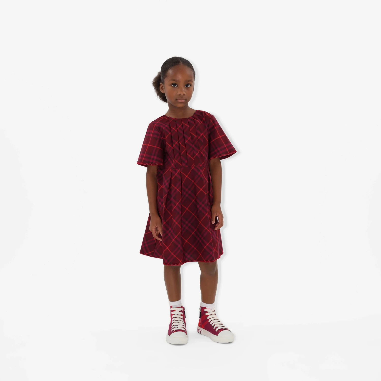 Girls Check Gia Dress In Red 4 Girls Check Gia Dress In Red - Image 2