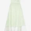 Calvin Klein Jeans Girls Shimmer Layered Dress In Green 2 Calvin Klein Jeans Girls Shimmer Layered Dress In Green -Monna Clothing Shop CALS4027 AMBROSIA 1