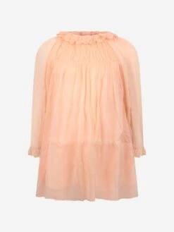 Chloé Chloe Girls Light Pink Silk Dress