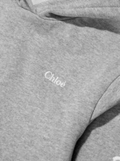 Chloé Girls Hooded Sweater Dress In Grey 10 Chloé Girls Hooded Sweater Dress In Grey -Monna Clothing Shop CHLA3037 A38 3