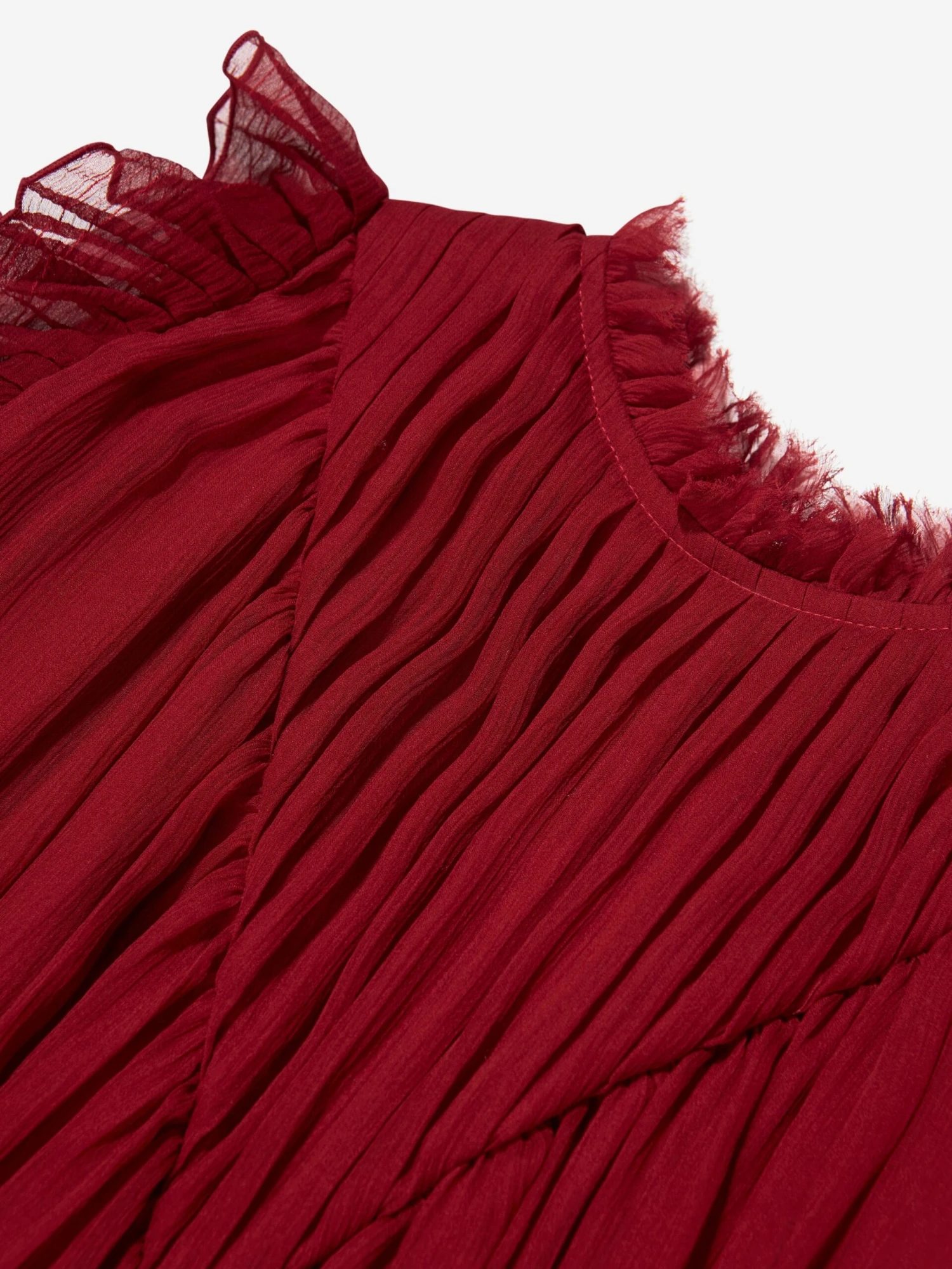 Chloé Girls Pleated Silk Ceremony Dress In Red 5 Chloé Girls Pleated Silk Ceremony Dress In Red - Image 3