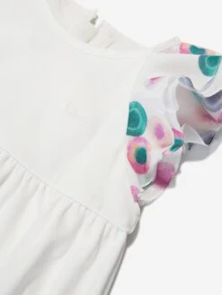 Chloé Baby Girls Ruffle Dress In Ivory -Monna Clothing Shop CHLS4001 OFFWHITE 3