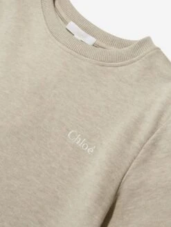 Chloé Girls Fleece Lacing Dress In Beige -Monna Clothing Shop CHLS4028 BEIGE MARL 3