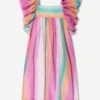 Chloé Girls Crepe Rainbow Dress In Multicolour -Monna Clothing Shop CHLS4033 MULTICOLOURED 1