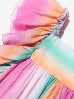 Chloé Girls Crepe Rainbow Dress In Multicolour -Monna Clothing Shop CHLS4033 MULTICOLOURED 3