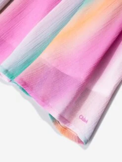 Chloé Girls Crepe Rainbow Dress In Multicolour -Monna Clothing Shop CHLS4033 MULTICOLOURED 4